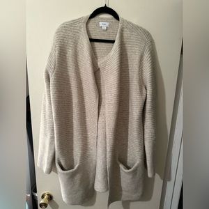 Old Navy Open Front Cardi Coat, Cream, Size L